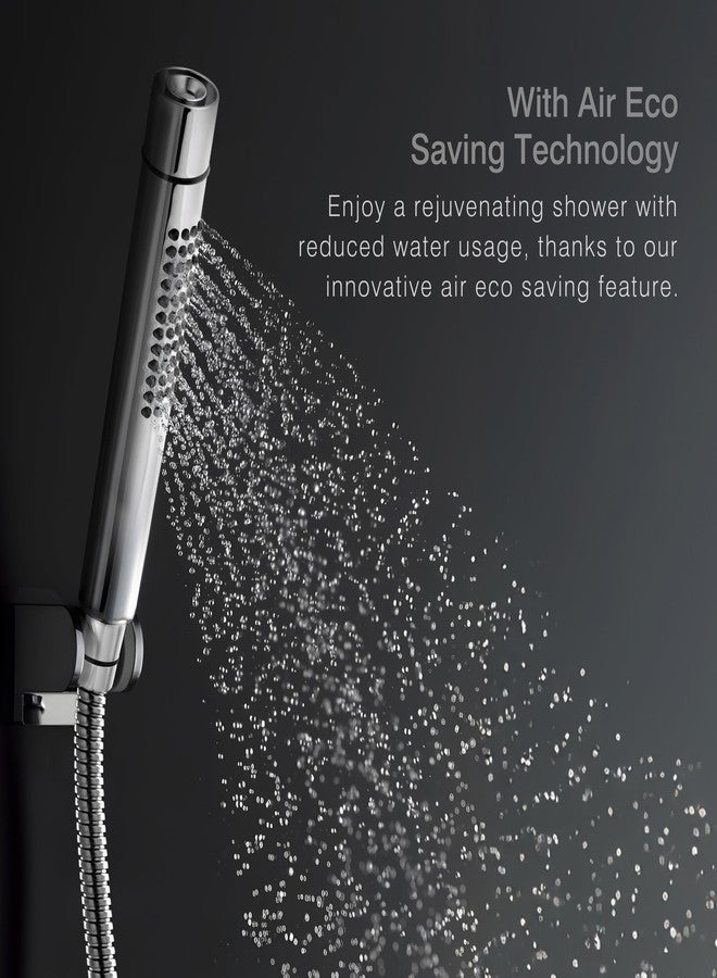 هيندوير مجموعة هندوير الإيطالية F500007CP دش يدوي ثنائي التدفق للحمام | مصنوع من النحاس | مطلي بالكروم | مزود بخطاف جداري | تقنية توفير الماء والهواء | وضعان للدش - تدفق نفاث وتدفق مطري - Image 5